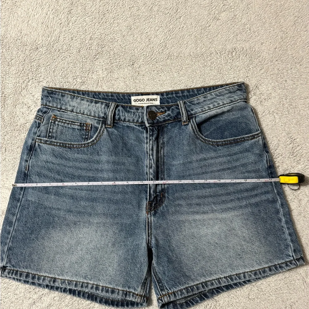 GOGO High Waist Blue Denim Shorts - Picture 8 of 9